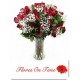 F02-Arranjo 24 rosas Vermelhas no jarro de vidro