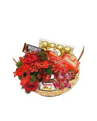 F20- cesta de chocolate flores
